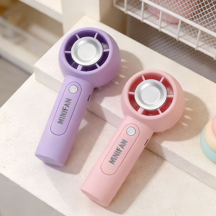 Women Portable Hand Fan with Integrated LED Light and Ergonomic Design Kalsten