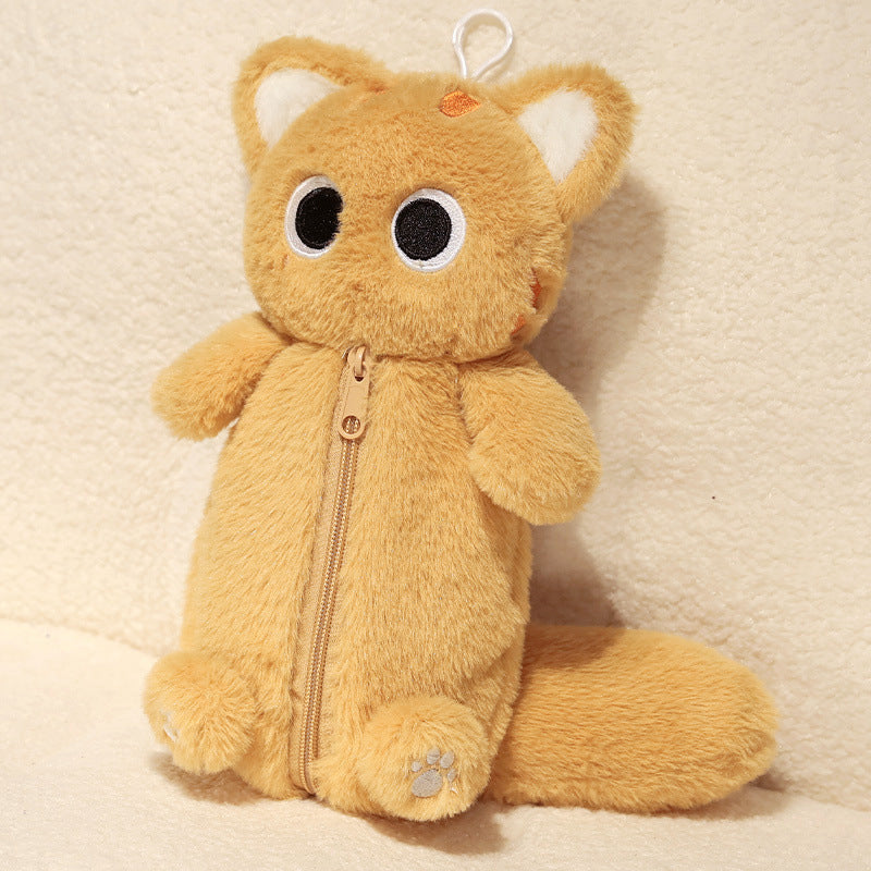 Cozy plush floor seat pouf in cat shape with shape-retaining filling