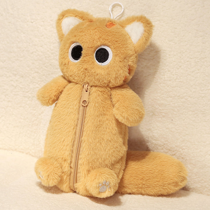 Cozy plush floor seat pouf in cat shape with shape-retaining filling