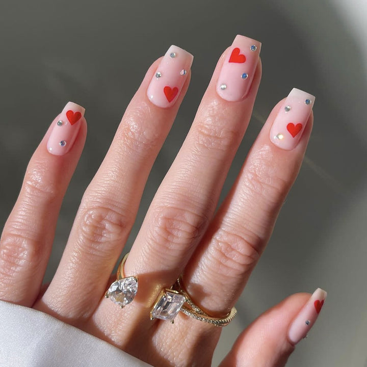 Heart-Accent Decorative Nail Art Extensions Kalsten