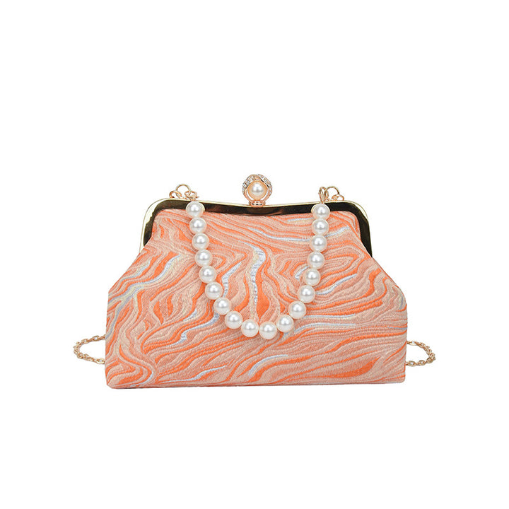 Elegant Pearl-Embellished Evening Handbag