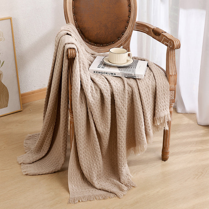 Luxurious Textured Knit Throw Blanket Kalsten