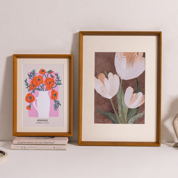 Artistic Floral Print Wall Decor Frame for Home