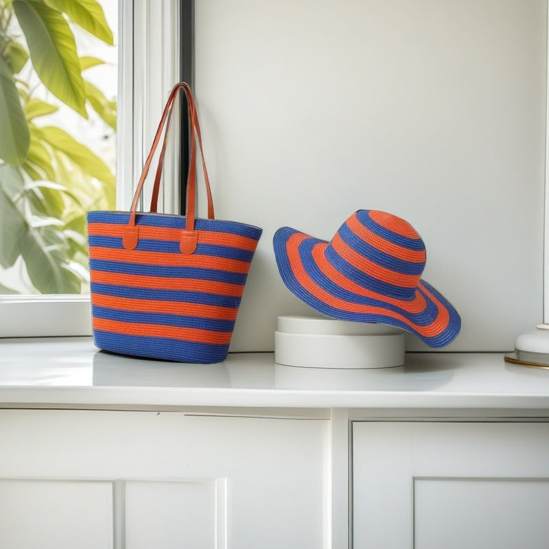 Beach bag with colorful stripes Kalsten