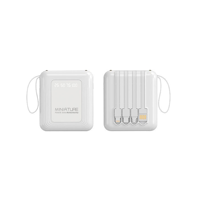 Mini power bank with integrated multifunction charging cable Kalsten