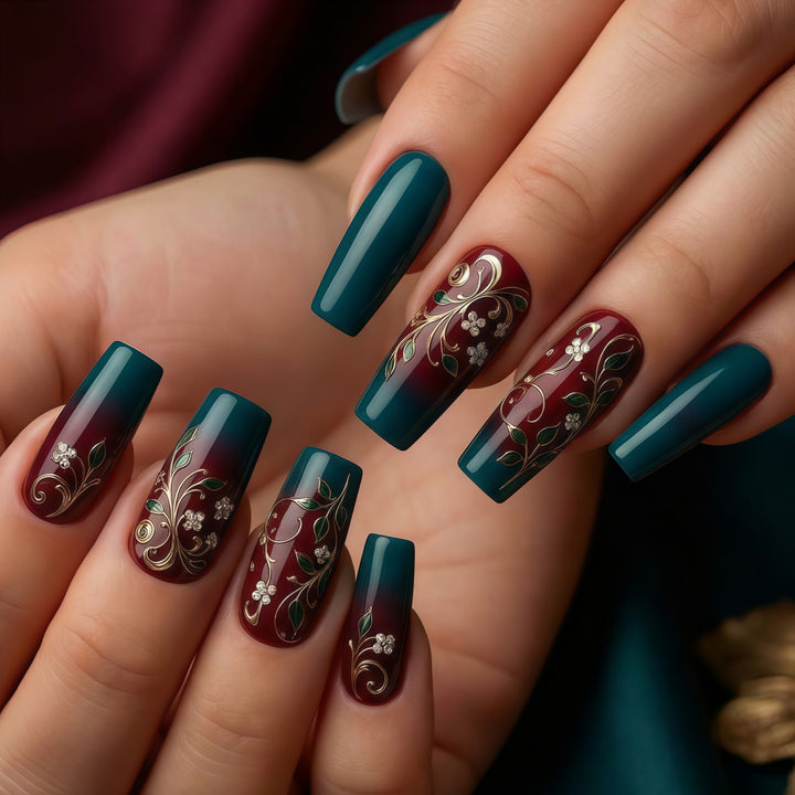Artificial nails with elegant floral design Kalsten