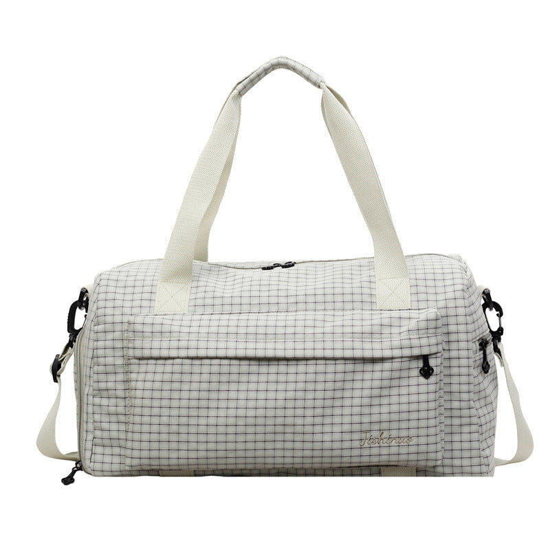 Grid Patterned Travel Duffel Bag Kalsten