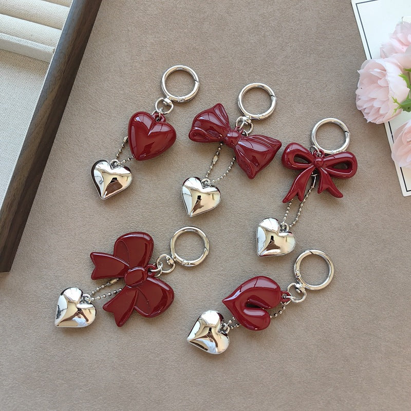 Keychain with bow and heart motif Kalsten