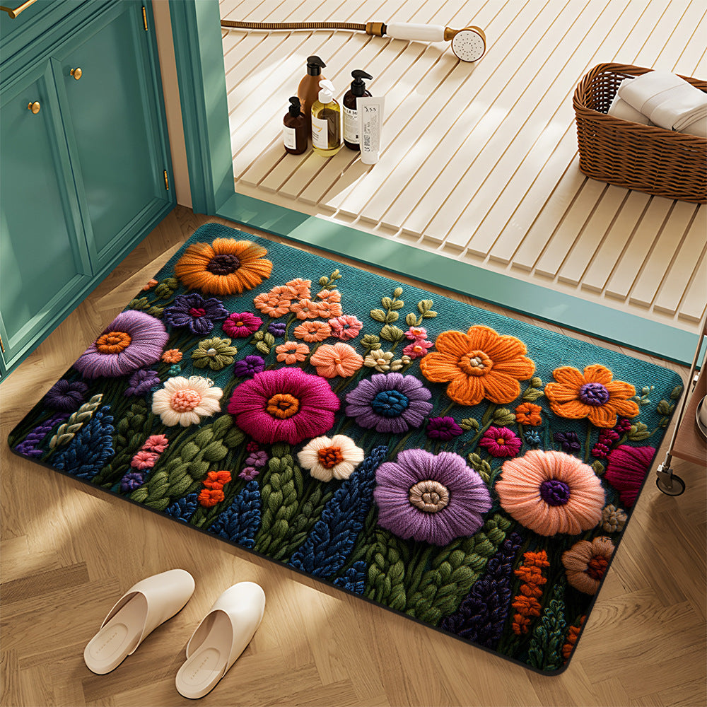 Floral Pattern Bath Mat Kalsten