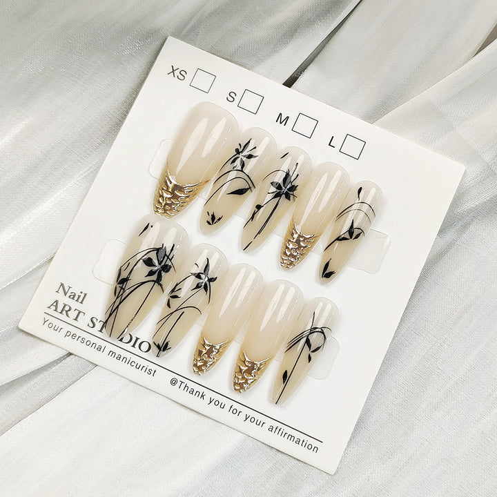 Artificial nail tips with shimmering design Kalsten
