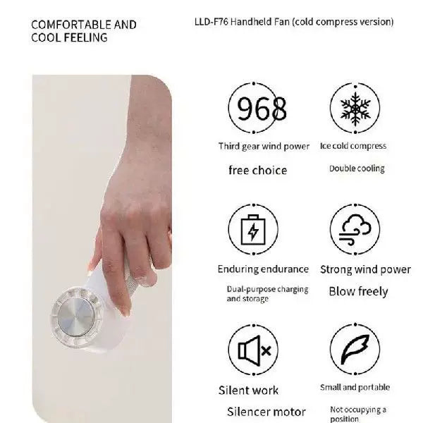Women's One Size Portable Bladeless Personal Fan with Adjustable Tilt Angle and Silent Motor with Three Speeds Kalsten