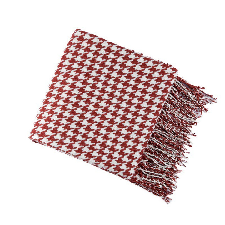 Stylish Houndstooth Pattern Throw Blanket Kalsten