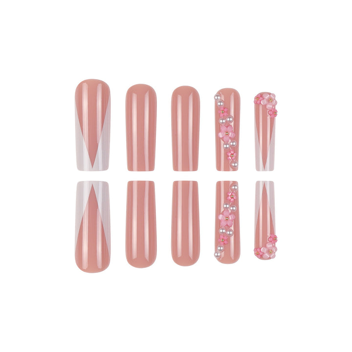 Decorative Floral Nail Art Press-On Set Kalsten