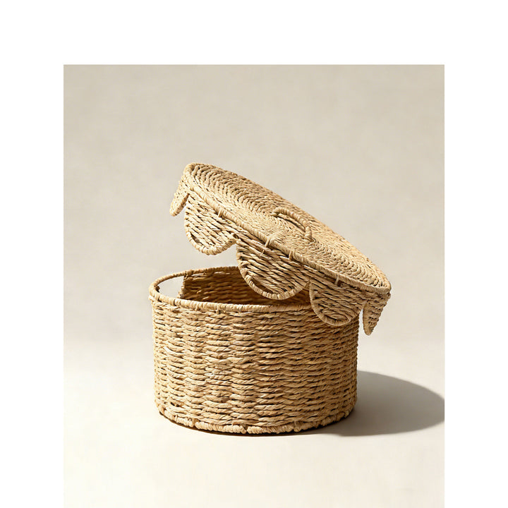 Decorative storage basket with lid Kalsten
