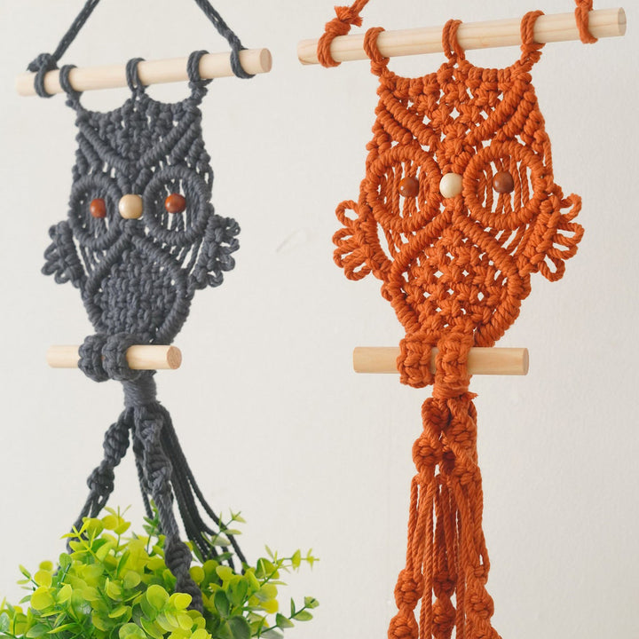Decorative Macrame Owl Planter Kalsten