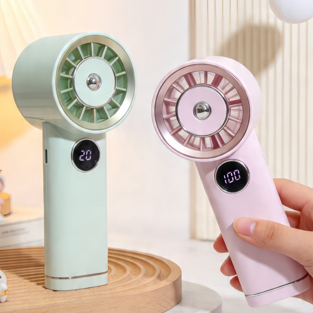Women Portable Mini Fan with Digital Display Kalsten