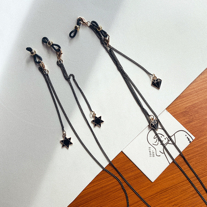Fashionable glasses holder chain with star pendants Kalsten