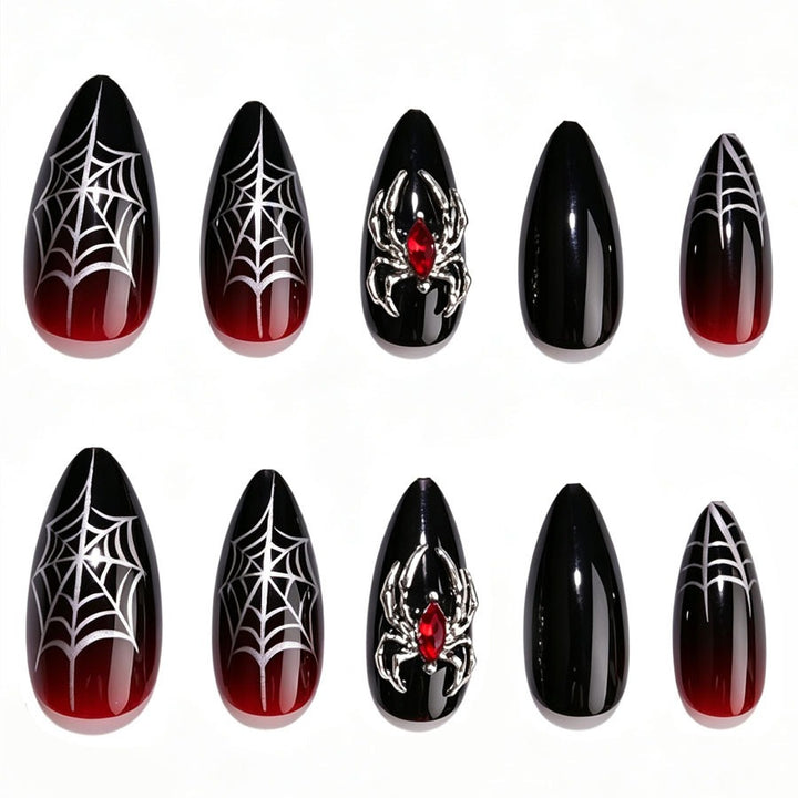 Glamorous artificial nails with spider design Kalsten