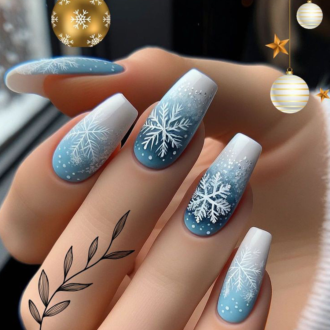 Winter Themed Ombre Nail Art Kalsten