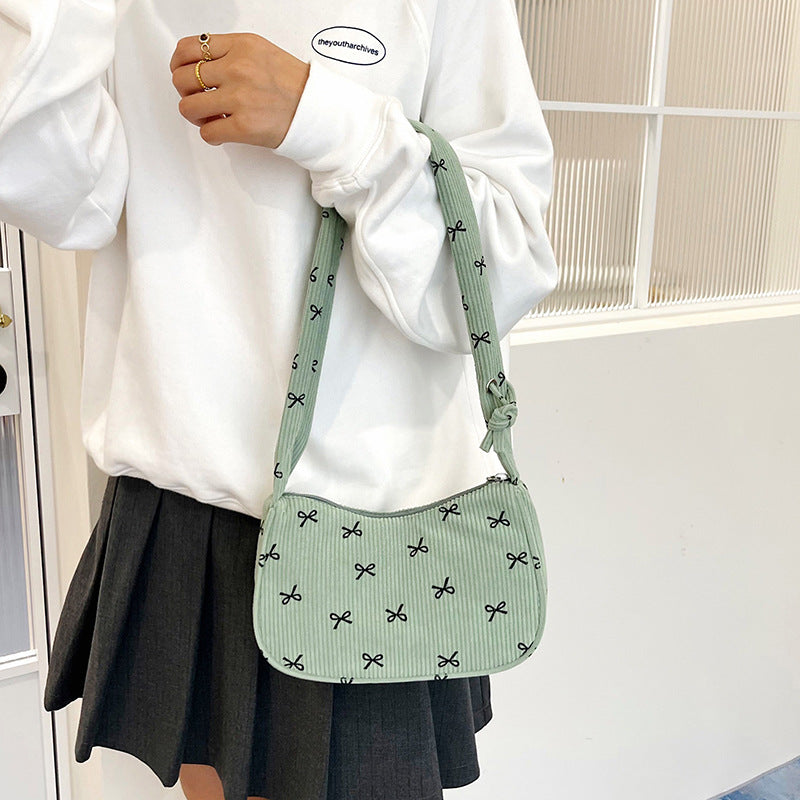 Stylish Mini Corduroy Crossbody Bag