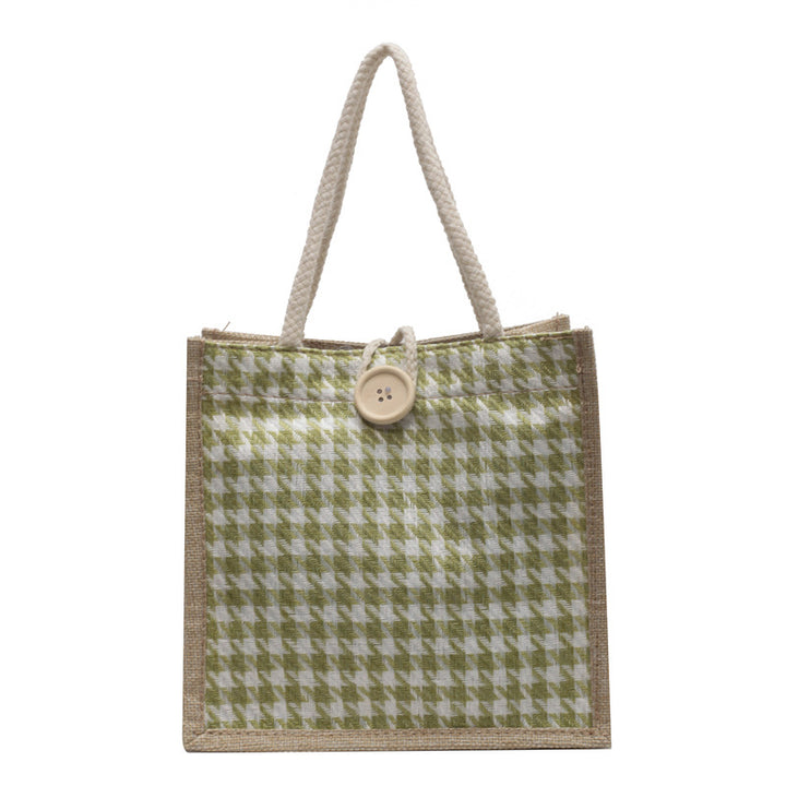 Handcrafted Houndstooth Tote Bag