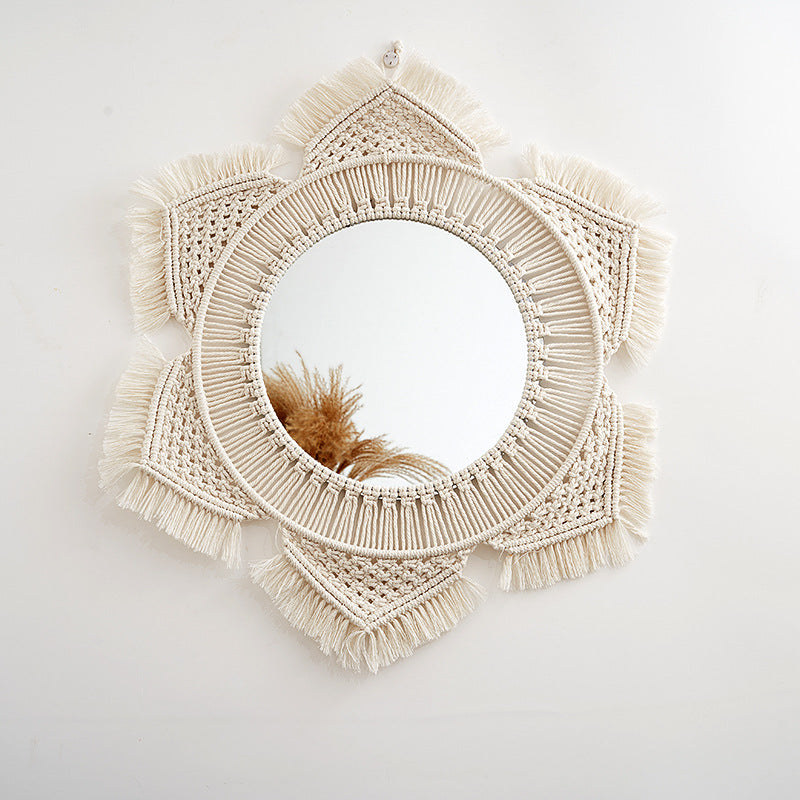 Macramé Decorative Round Wall Mirror Kalsten