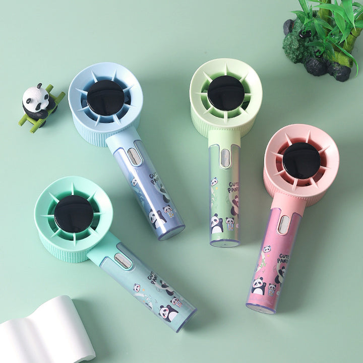 Unisex portable hand fan with integrated moisture container and cute panda design Kalsten