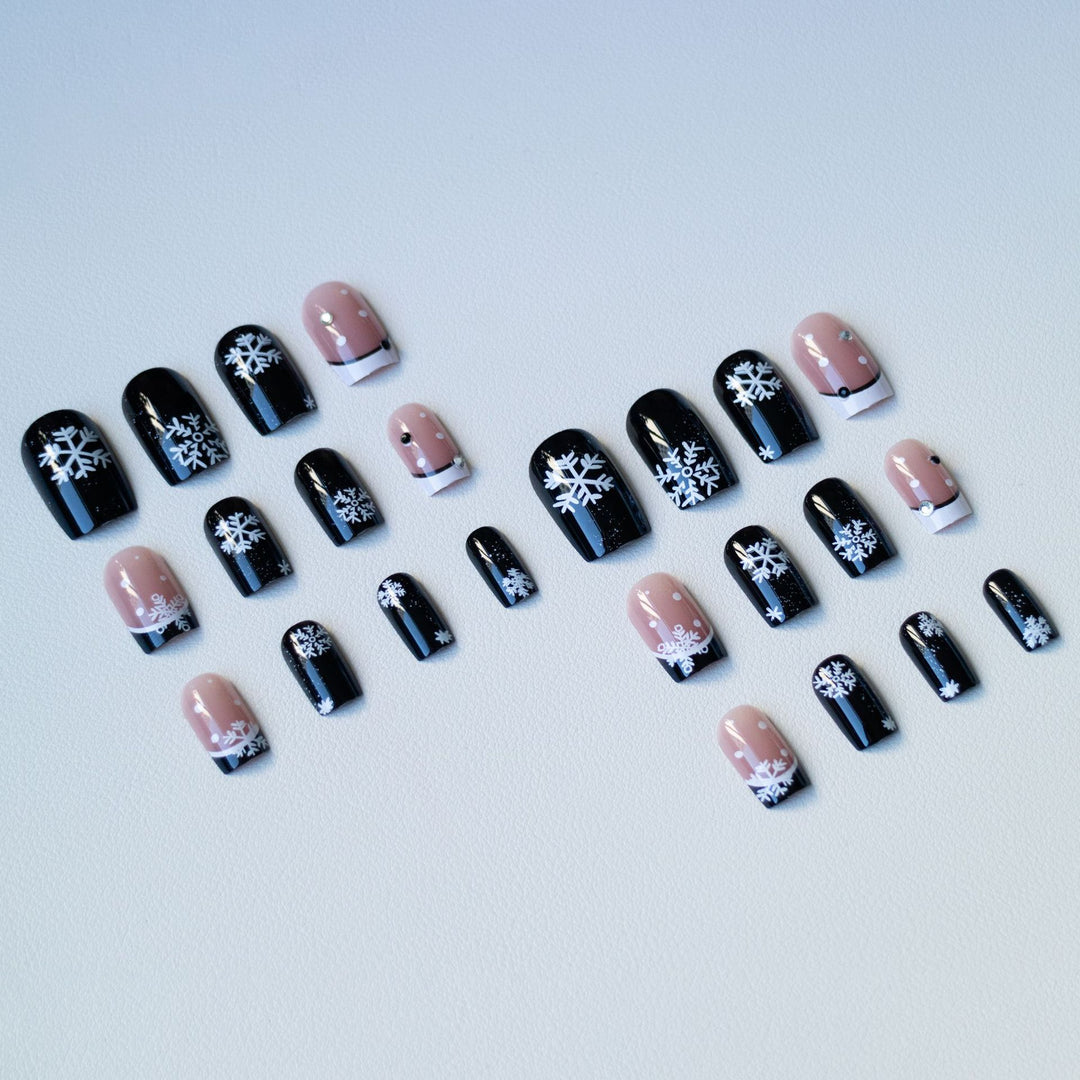 Snowflake-Inspired Acrylic Nail Art Set