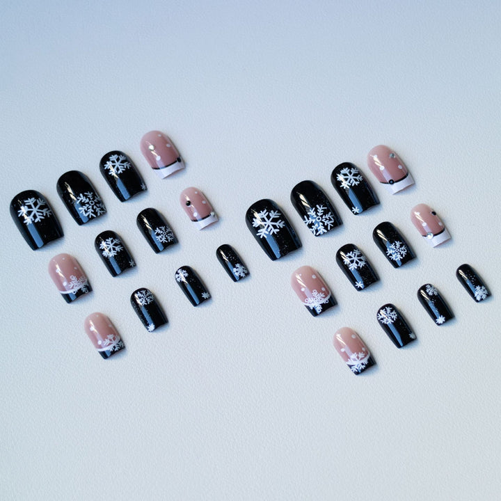 Snowflake-Inspired Acrylic Nail Art Set