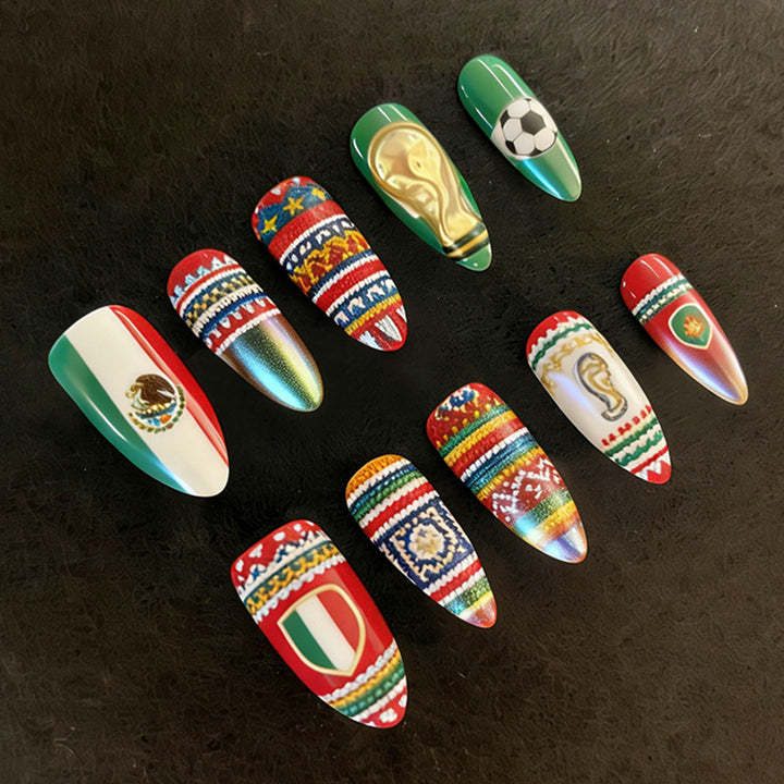 Artificial nail set with festive designs and unique motifs Kalsten