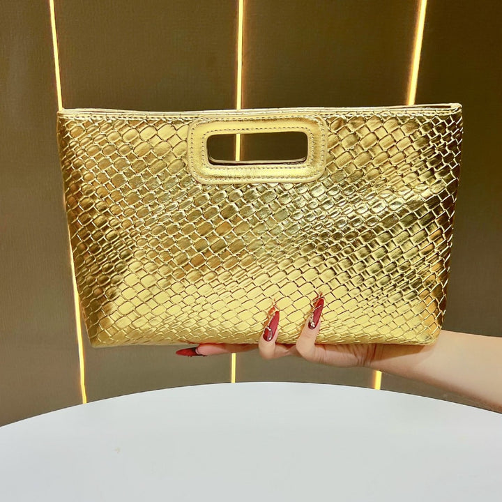 Textured Metallic Evening Clutch