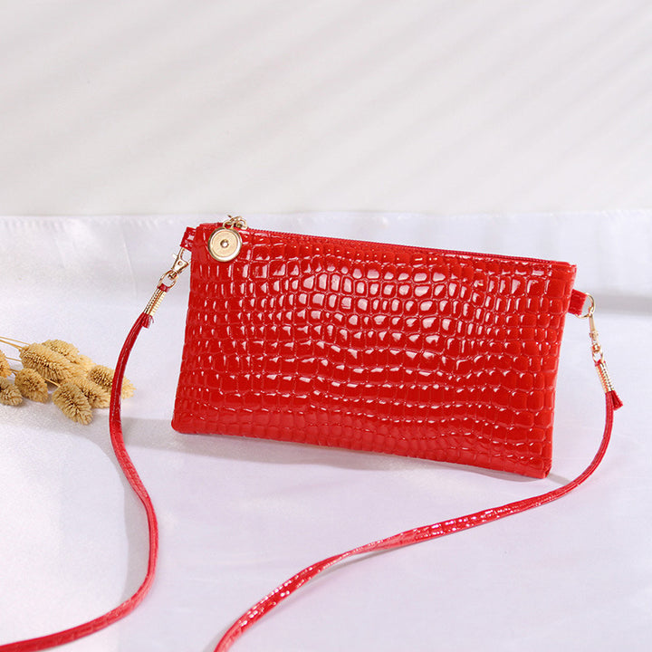 Crocodile Embossed Crossbody Clutch Bag