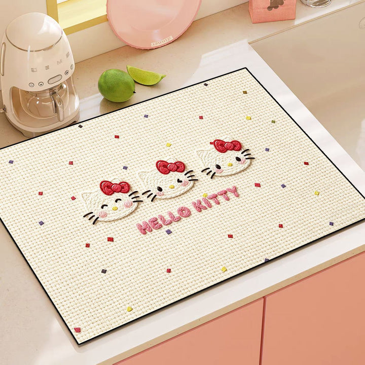 Playful Cartoon-Themed Kitchen Mat
