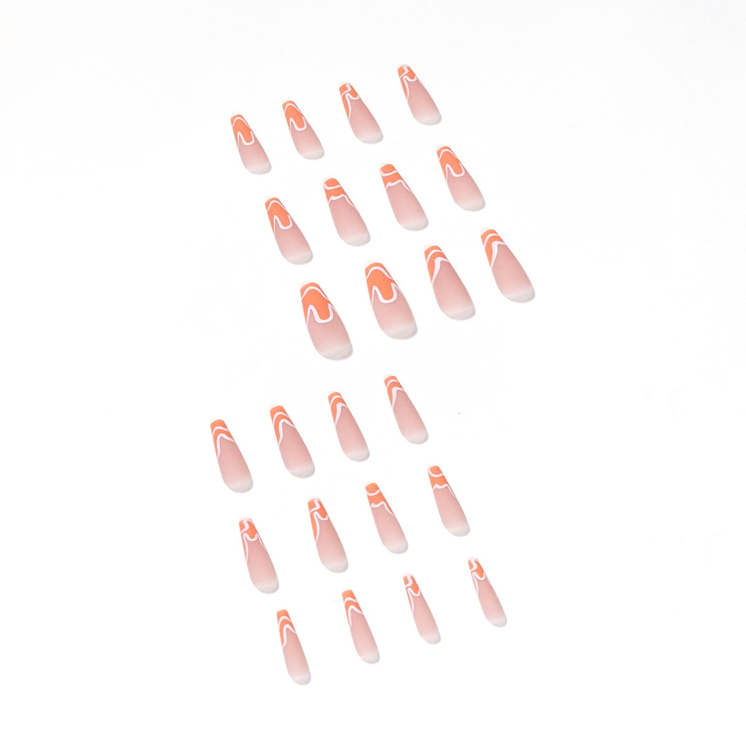 Artful acrylic nails with creative wave design Kalsten