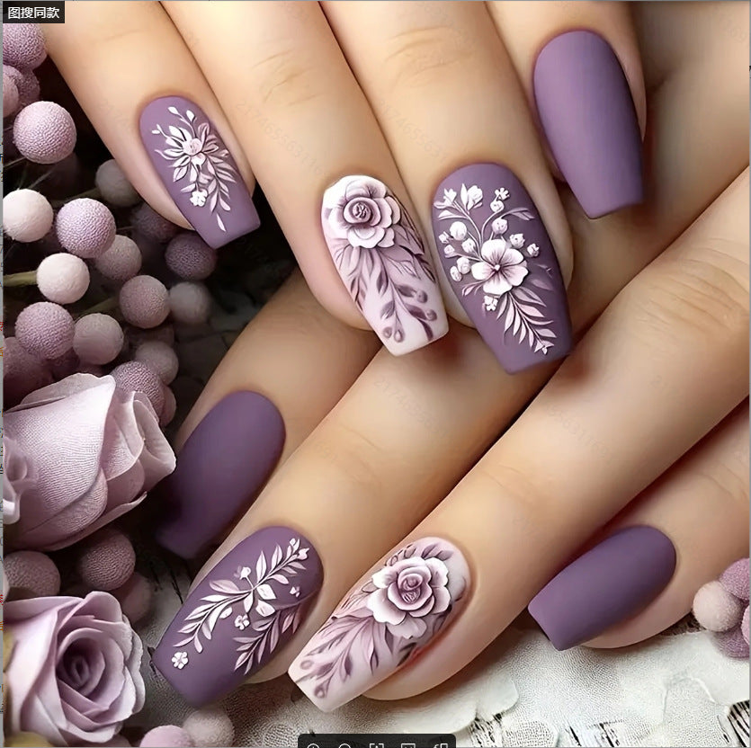 Floral Design Acrylic Nail Art Enhancements Kalsten