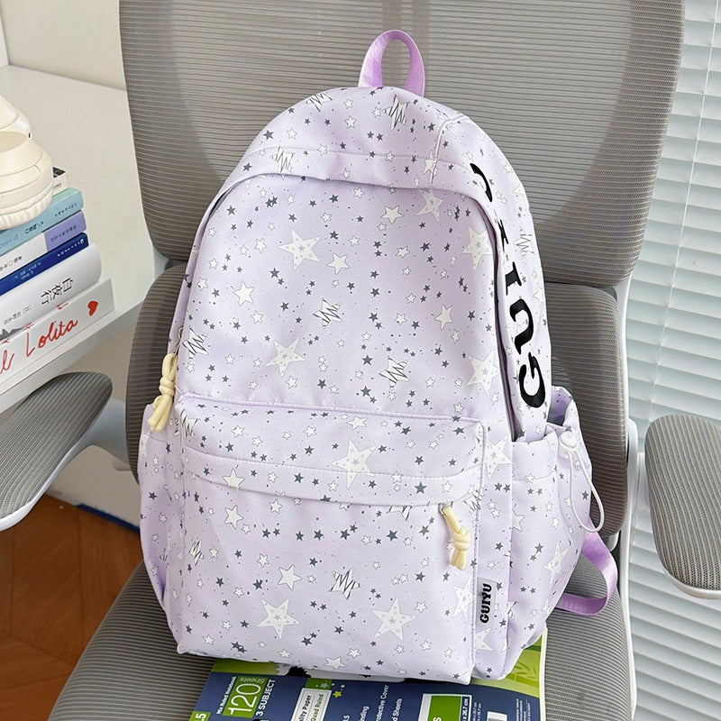Stylish Star-Patterned School Backpack Kalsten