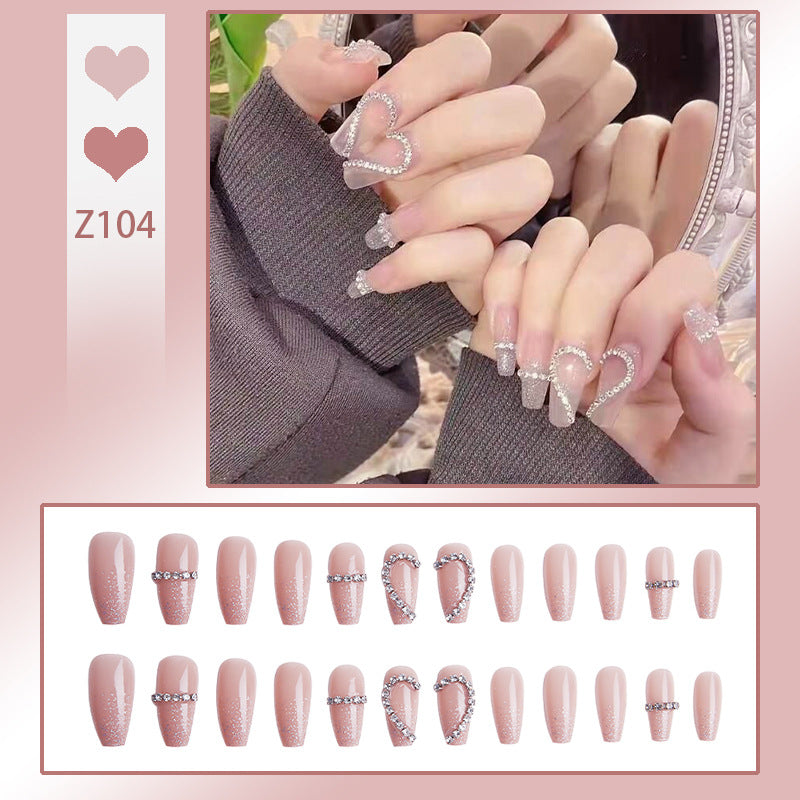 Glamorous Rhinestone-Embellished Press-On Nail Set