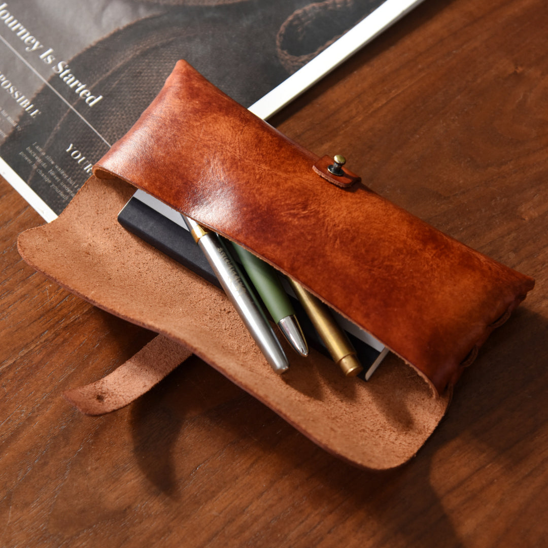 Vintage Leather Pencil Case