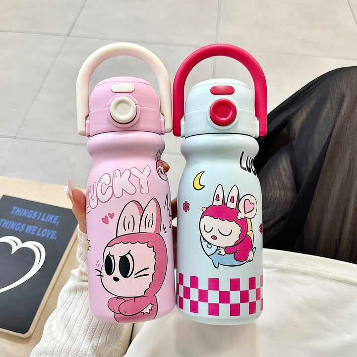 Women's water bottle with fun animal design and ergonomic carrying handle Kalsten