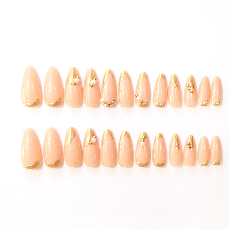 Decorative Gold-Accented Acrylic Nail Art Kalsten