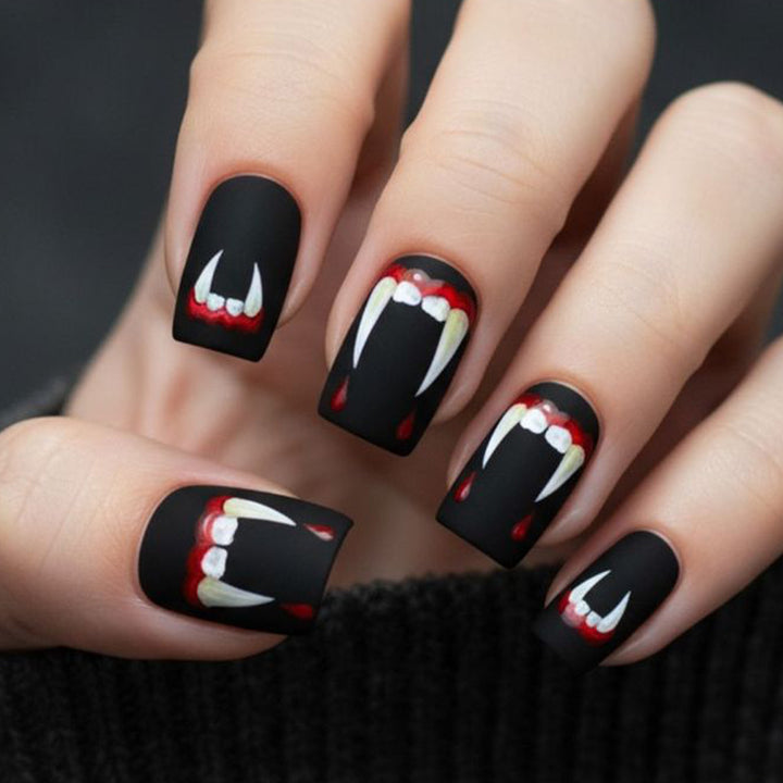 Vampire-Themed Acrylic Nail Art Set Kalsten