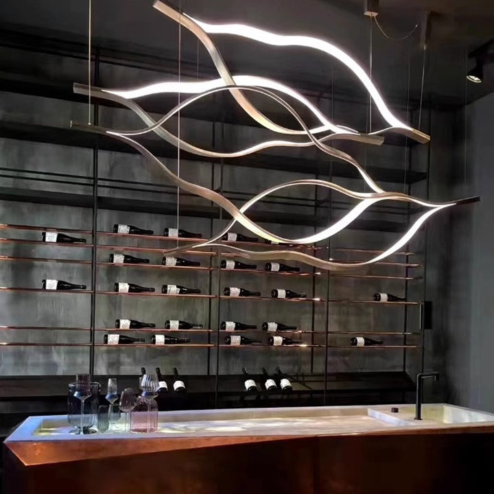 Modern Wave-Design Pendant Light Fixture