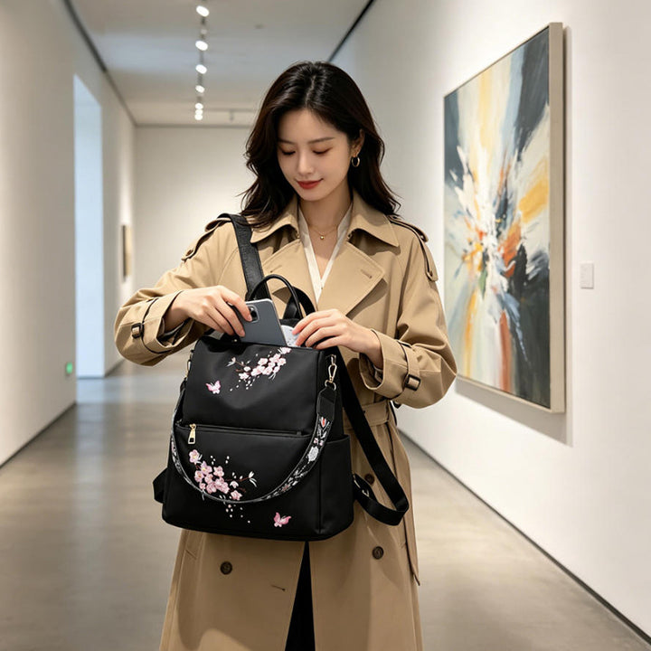 Women's Embroidered Floral Backpack Kalsten