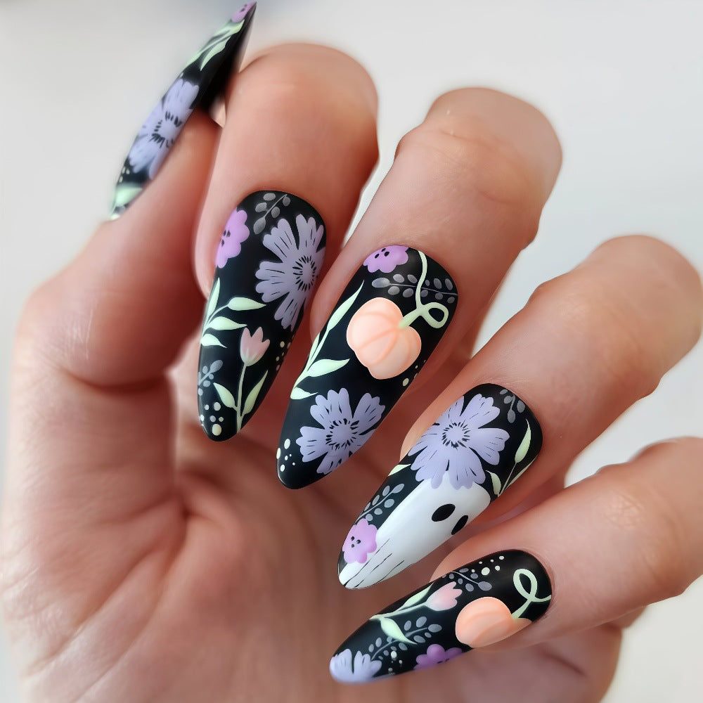 Artificial Nail Set with Creative Halloween Designs Kalsten