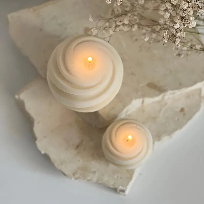 Sculptural Spiral Candle