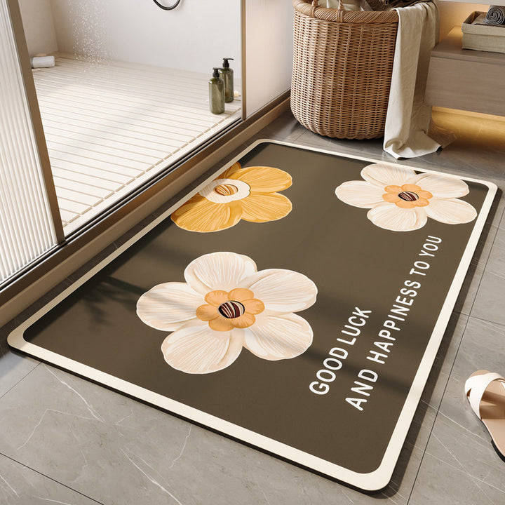 Floral-Themed Soft Bathroom Mat Kalsten