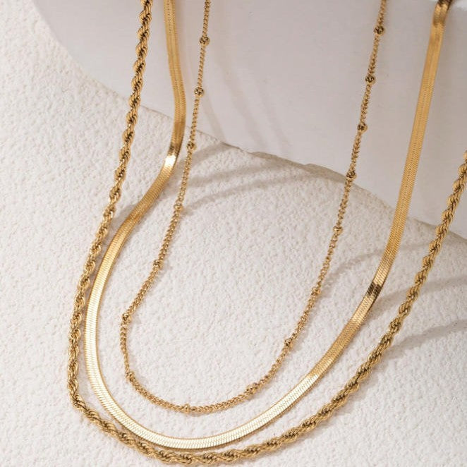 Layered Gold Chain Necklace Kalsten