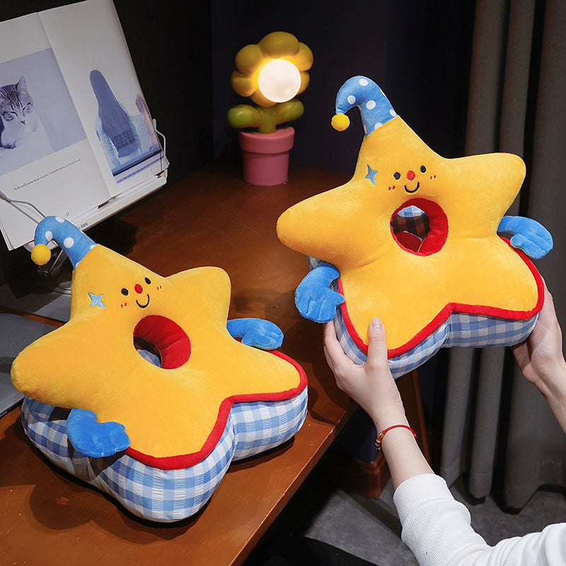 Baby head pillow star shape with center hole for head centering