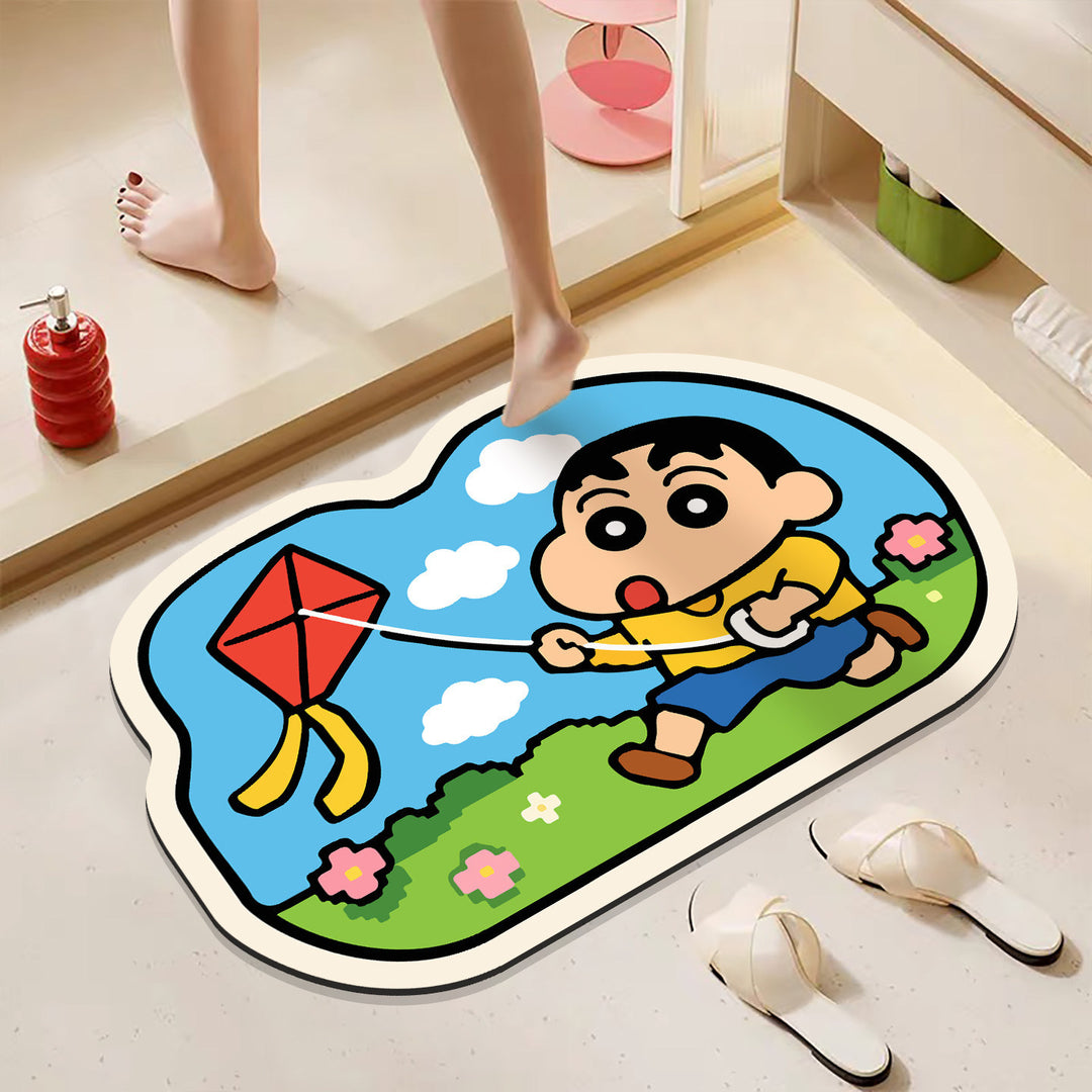 Playful Cartoon Character Bath Mat