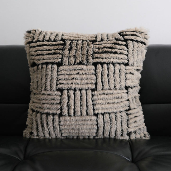 Chic Textured Fur Accent Pillow for Home Decor